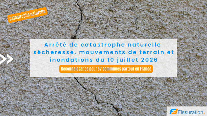 Fissures en escalier sur la facade d'une maison reconnue en catastrophe naturelle secheresse du 10 juillet 2026