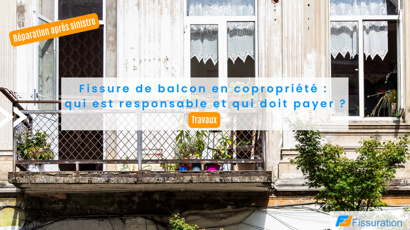 Fissure sur balcon en copropriété avec dégradation du béton et question de responsabilité des travaux