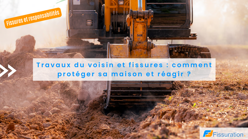 Fissure sur facade de maison apparue apres travaux de terrassement chez le voisin