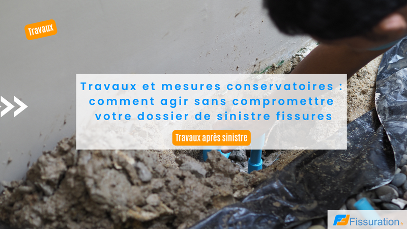 Fissures sur façade de maison en cours d'expertise d'assurance - travaux autorisés et mesures conservatoires avant indemnisation