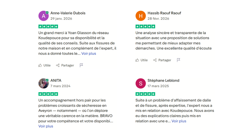 Avis collectif Koudepouce Expert-Fissures